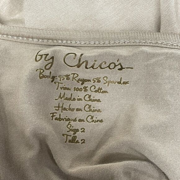 NWT Chico's Women Poncho Blouse Top Shirt Size 2 Beige Rayon Blend B361 -28 - Picture 10 of 16
